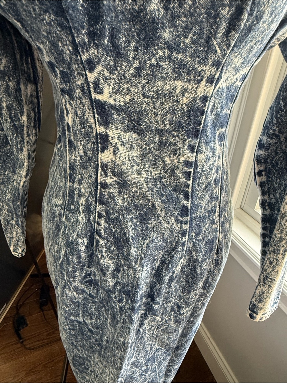 Vintage Mara Jjrs Of California Acid-Wash Blue High-Neck Denim Dress Size 5 View 3